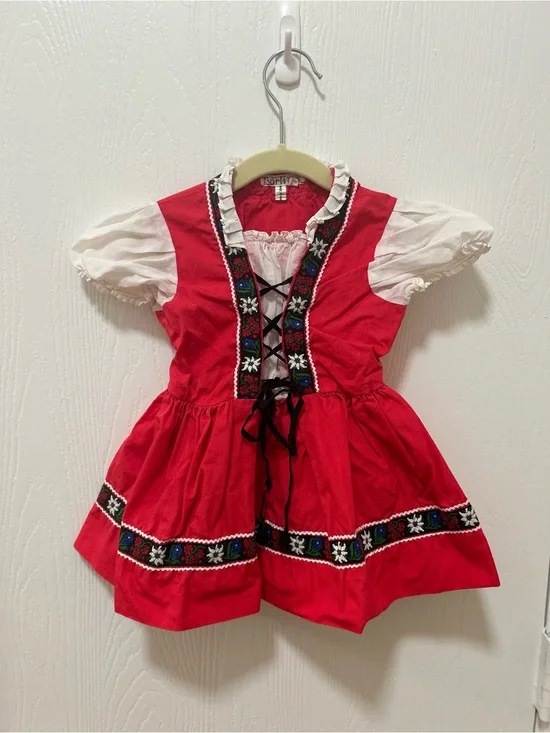 Vintage Marque Deposee Authentic German Dirndl Toddler Dress Size 12-24 months(?