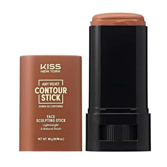 Kiss New York 06 Rich Airy Velvet Contour Stick- cool neutral undertone, tan