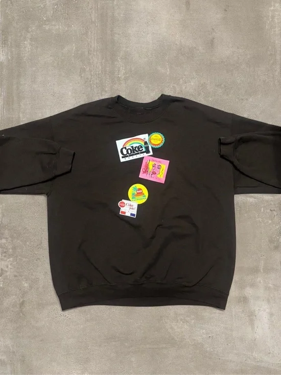 Vintage collectors Coca-Cola Global Graphics Crewneck Sweatshirt Black Oversized