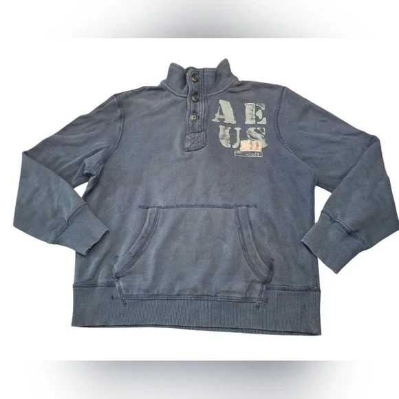 American Eagle Outfitters Blue Zip Up Sweater