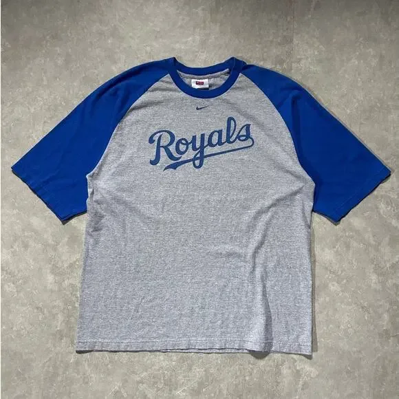 2000s Vintage Kansas City Royals Nike Blue Sleeves T Shirt -L
