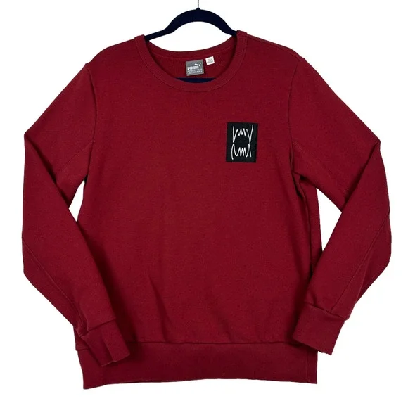 Puma Maroon Red long Sleeves Sweater Size Medium