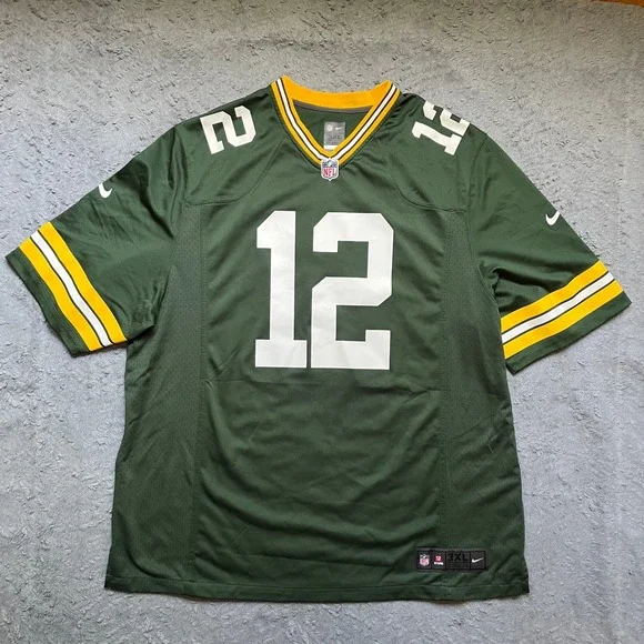 Nike Green Bay Packers Aaron Rodgers 12 Jersey Mens 3XL Green NFL Football