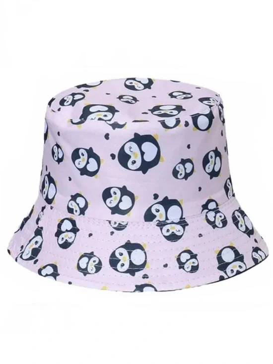 Pink Penguin Reversible Bucket Hat