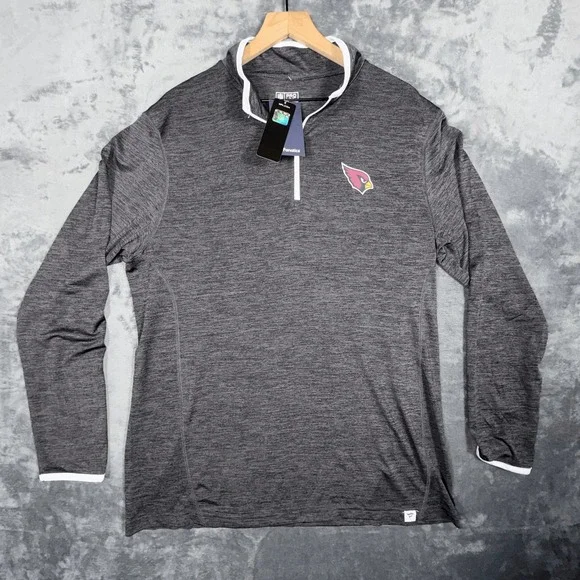 Arizona Cardinals Fanatics Mens 1/4 Zip Pullover‎ L Gray NFL Pro Line NWT