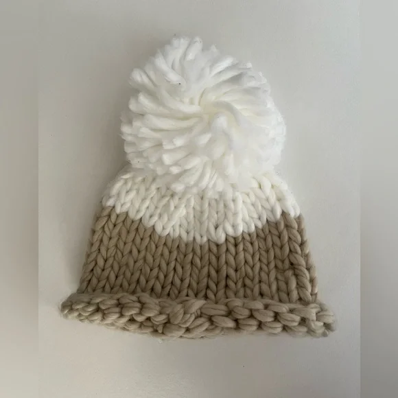 Free People | NWOT Cozy Up Color-block Pom Knit Beanie