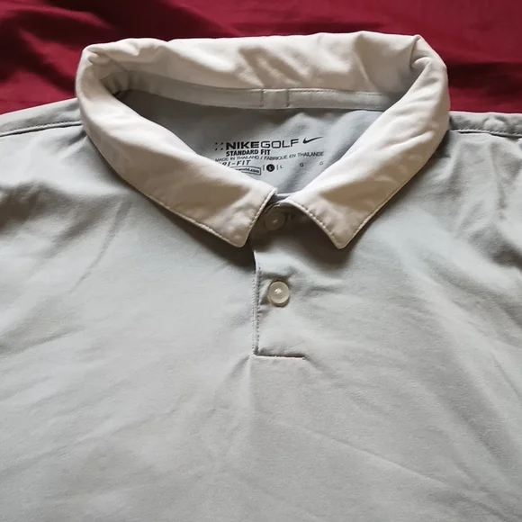Nike Men's Light Gray Golf Polo Size L Soft Breathable Fabric Spring/Summer
