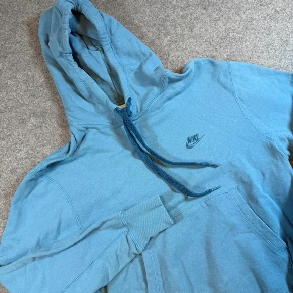Nike Sportswear Essential Hoodie Blue Embroidered Futura Logo DA0023-469 Mens M