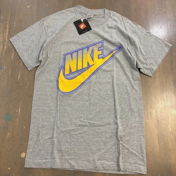 Vintage Nike T Shirt Mens Large Swoosh Graphic Spellout Single Stitch USA 90's