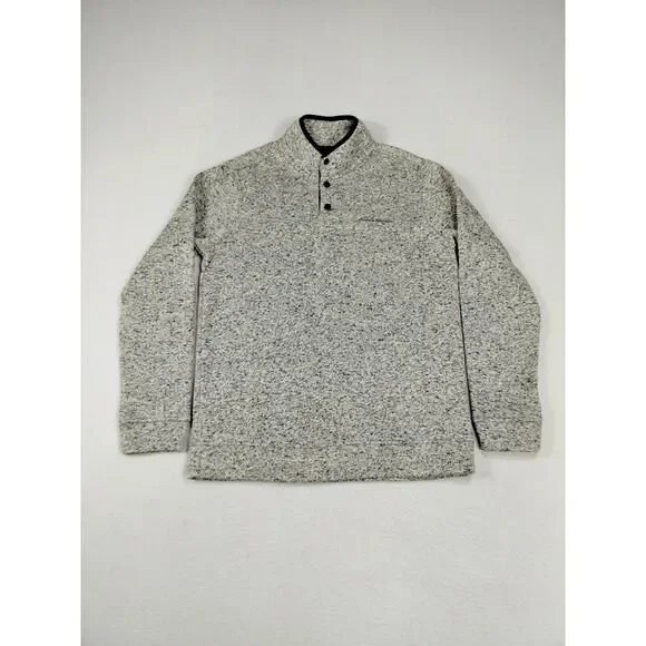 Eddie Bauer Radiator Fleece Mens Medium Gray Gorpcore Outdoors Snap Front Hiking
