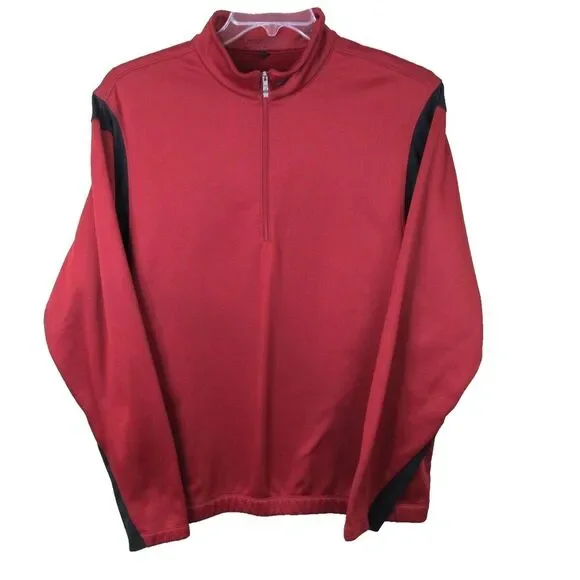 Nike Therma Fit Golf 1/4 Zip Pullover Men's Long Sleeve Red Black‎ Stretch