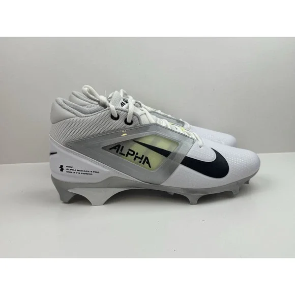 Nike Alpha Menace 4 Pro Men's 12.5 Football Cleats White/Photon‎ Dust FD7037-100