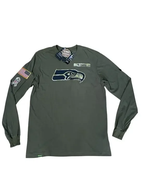 New- Nike Seattle Seahawks Salute To Service Long Sleeve T-Shirt Men’s Medium