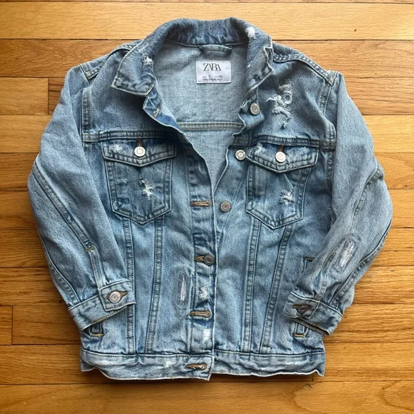 Zara jeans jacket oversized girls 7 yrs‎ old