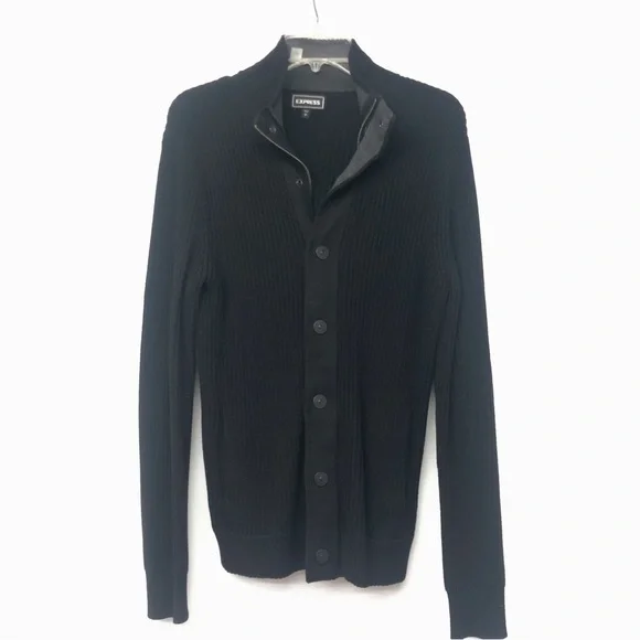Men's Express Black Knit Cardigan