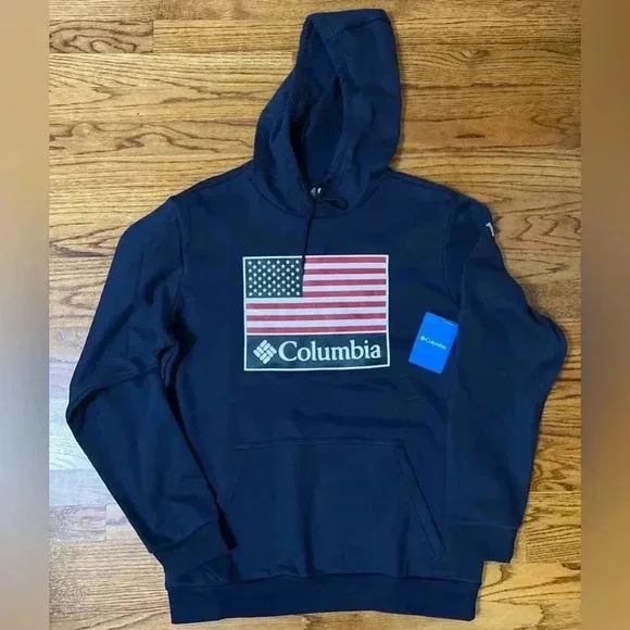 NEW Columbia Relaxit Fit Men’s All American Flag Hoodie - Medium