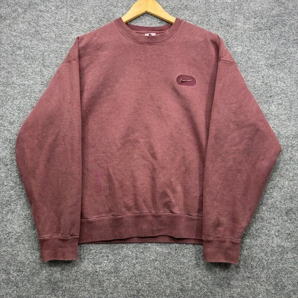 Nike Sportswear Sweatshirt Mens Medium Maroon Long Sleeve Pullover Athletic