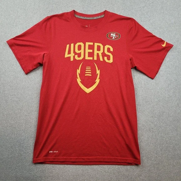 Nike San Francisco 49ers T-Shirt Mens Small Red Dri-Fit NFL Team Apparel Graphic