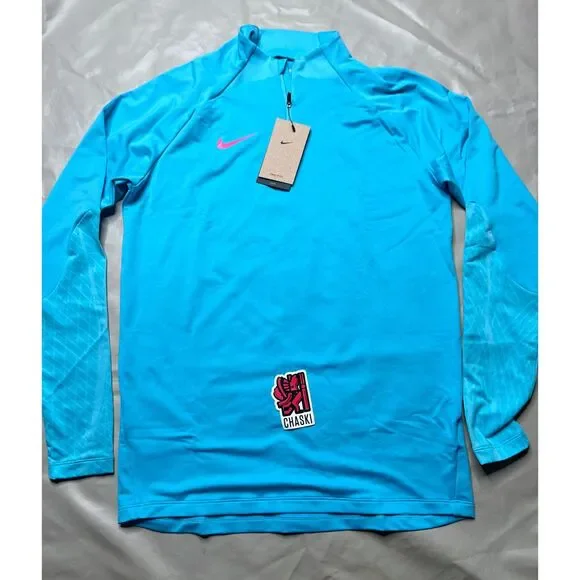 Nike Dri FIT Strike 1/4 Zip Soccer Drill Top Baltic Blue DV9225-416 Men's Medium