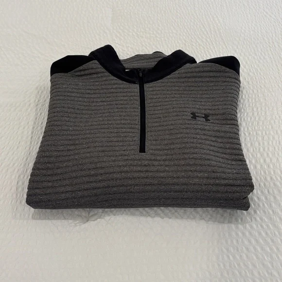 Under Armour Men's Charcoal and Black Zip-Up Sweater