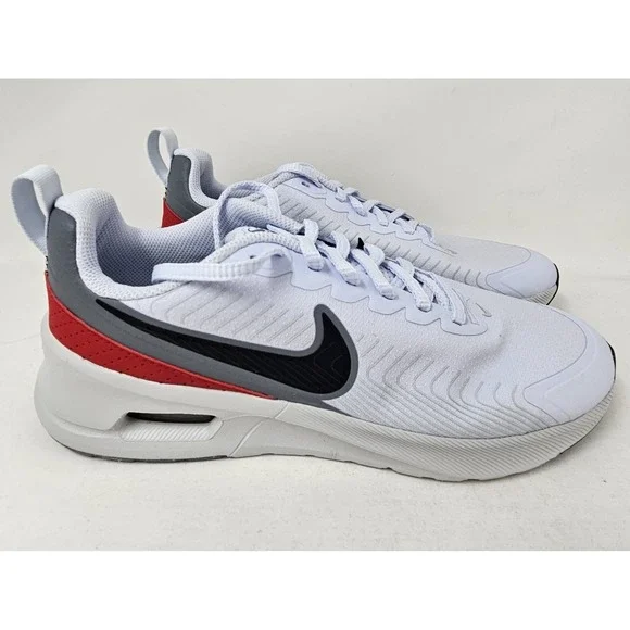 Nike Air Max Nuaxis Running Shoes FD4329-002 Men's Size 8.5M White/Gray/Red EUC!