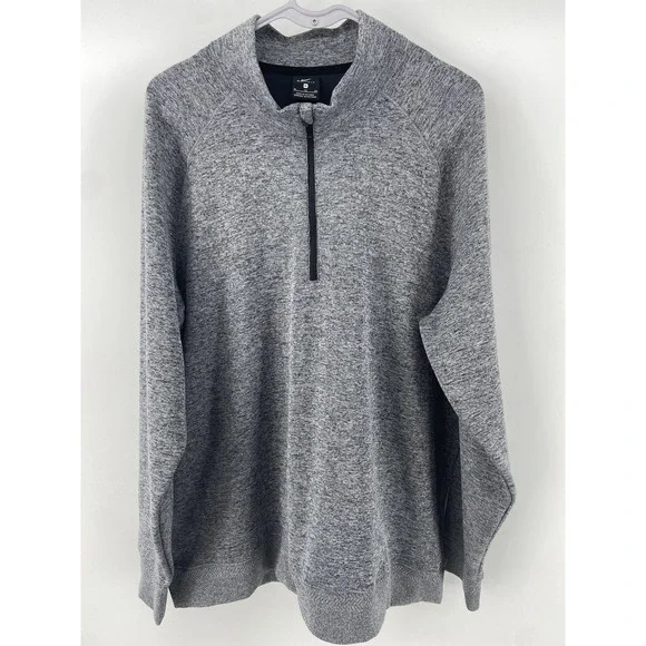 Nike Pullover Mens XL Gray Players 1/4 Zip Golf Vented Knit Train Running Active