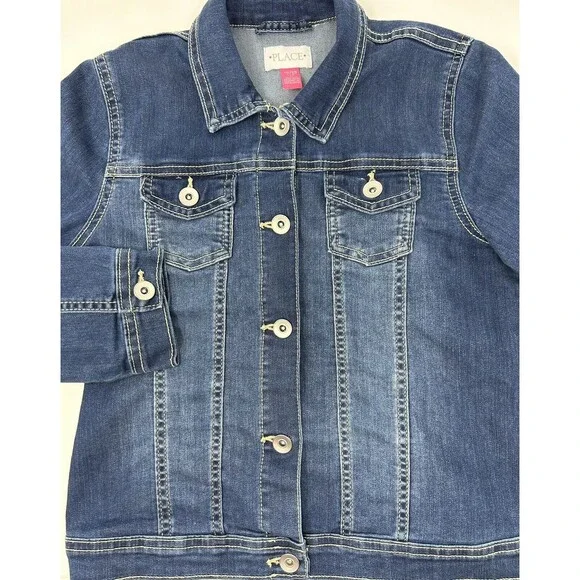 Childrens Place Girls Blue‎ Denim Jean Jacket  Size 10/13 L
