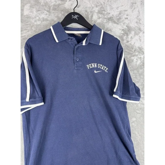 Vintage Nike Penn State Swoosh Polo Shirt Mens Medium Preppy College College