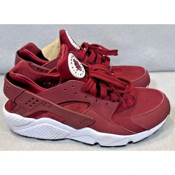 Nike Mens Size 11 Air Huarache Run Team Red Burgundy Athletic Shoes 318429-606