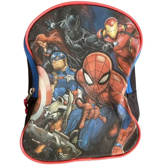 Marvel Avengers Toddler Backpack Spider-Man Iron Man Captain America‎ Black 10in