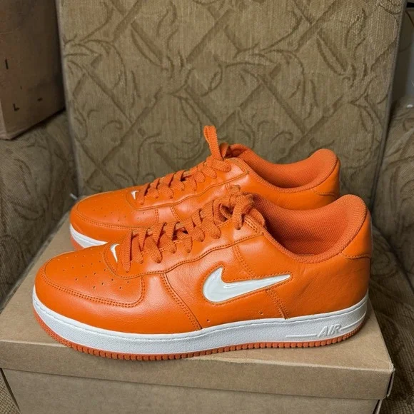 Nike Air Force 1 Jewel Color of the Month Safety Orange Mens Size 12 FJ1044-800