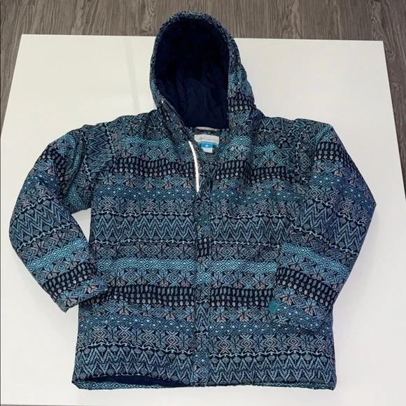 Columbia Youth Girls Snow Puff Hooded Jacket Full Zip Multicolor Size XL