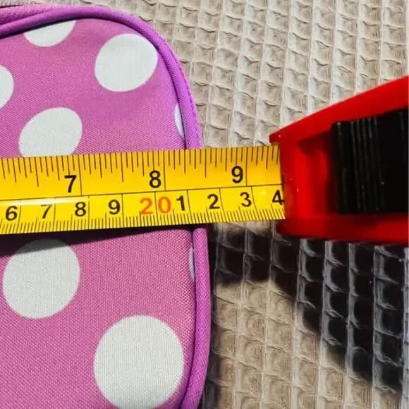 Purple Polka Dot Pencil Case Cosmetic Bag Travel Organizer NWT