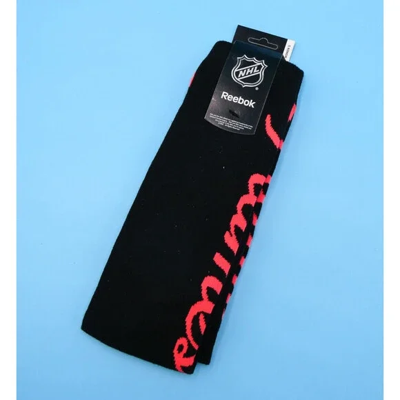 Calgary Flames Crew Socks‎ Womens One Size Reebok Black Hockey NHL Mid Y2K