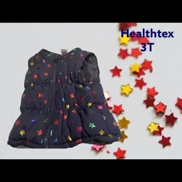 Healthtex  3T Girls Puffer Vest With Stars