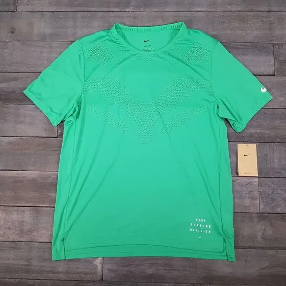 NIKE‎ Dri-FIT Run Division Rise 365 Mens Size MEDIUM Green Running Hiking Active