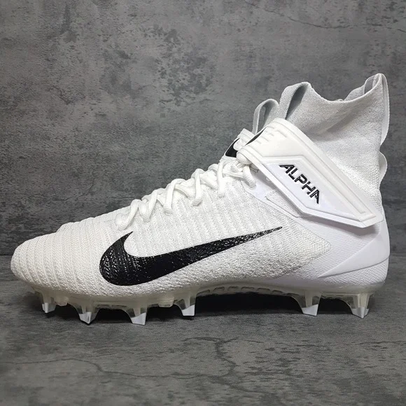 NIKE Alpha Menace Elite 2 Football Cleats Mens‎ Size 14 White AO3374-101 Nby