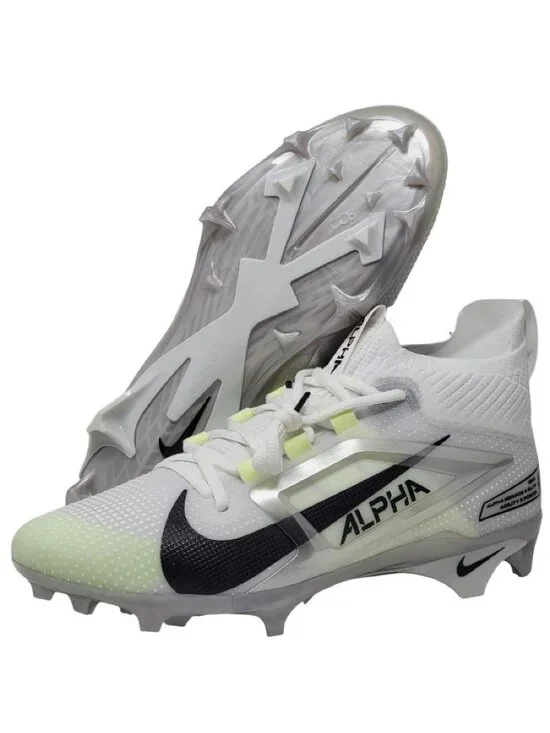 Nike Alpha Menace 4 Elite Football Cleat White/Black FD7036-100 Men's 11.5 NEW