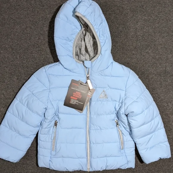 NWT‎ Gerry Puffer coat jersey lined frost blue size 2t