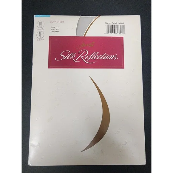 Vtg Hanes Silk Reflections Silky Sheer Style 717 Grey Mist Size CD