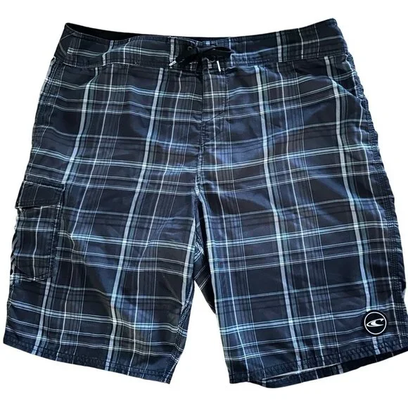 O’Neil gray plaid bathing suit size 38 men’s