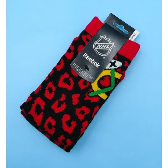 Chicago Blackhawks Crew Socks Womens One Size Reebok Red Hockey NHL Mid‎ Y2K
