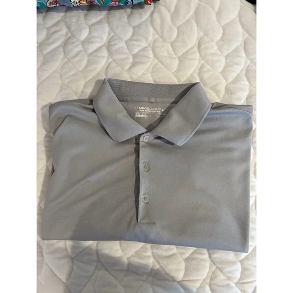 Nike Golf‎ Shirt Men's XXL Gray Polo Tour Performance Dri Fit Wicking SS PGA