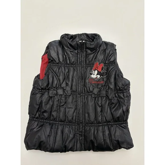 Baby Minnie Mouse Puffer Vest Black SZ 24 Months Disney
