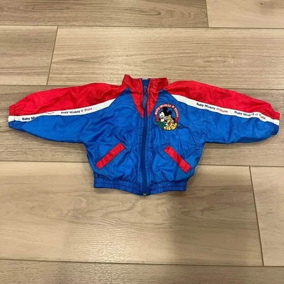 Vtg RARE Disney Baby Mickey Mouse Mighty Characters Windbreaker Jacket 18 Months