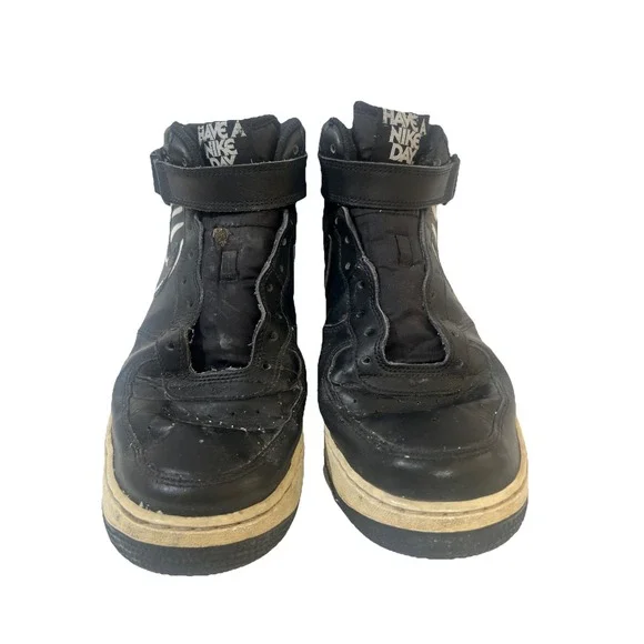 Rare Nike‎ Air Force 1 Mid Have Nike Day AO2444-001 Men Sz 12 Black Smiley Shoes