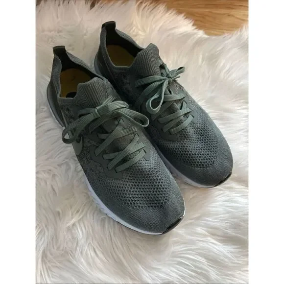 Nike Epic React Flyknit Olive/Mineral Spruce, Size 11.5 BQ8928-301, lightly used