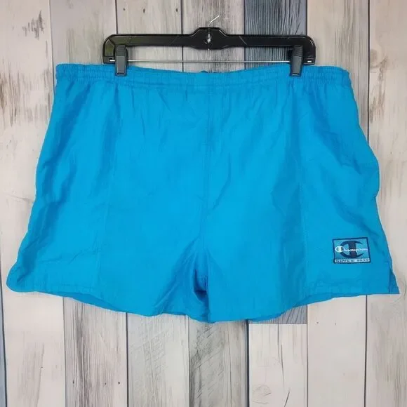 Vintage Y2K Champion Blue Swim Trunks Shorts Size Lg 36-38