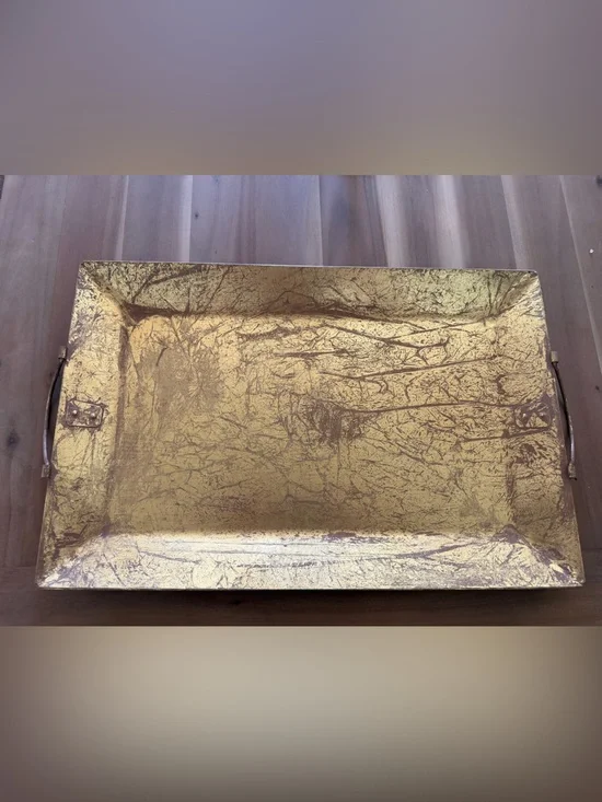 Mud Pie Gold foil Rectangular Decorative large Tray