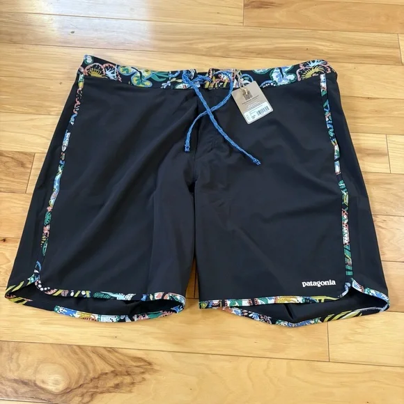 Patagonia Hydropeak Side Shore Boardshorts Mens Sz 40 Black 18